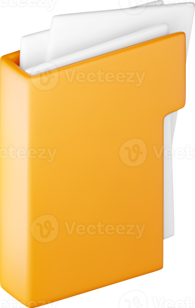 3D Business Folder full of Papers Symbol png
