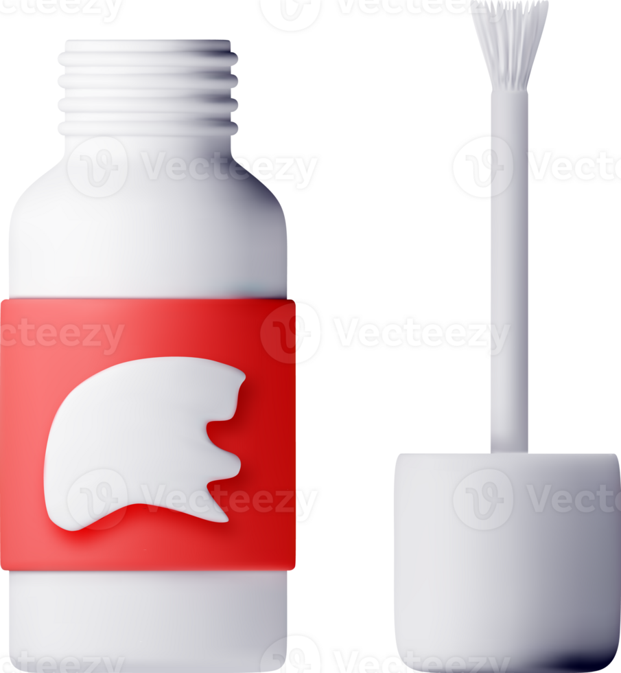3D Plastic white bottle with stationery corrector png