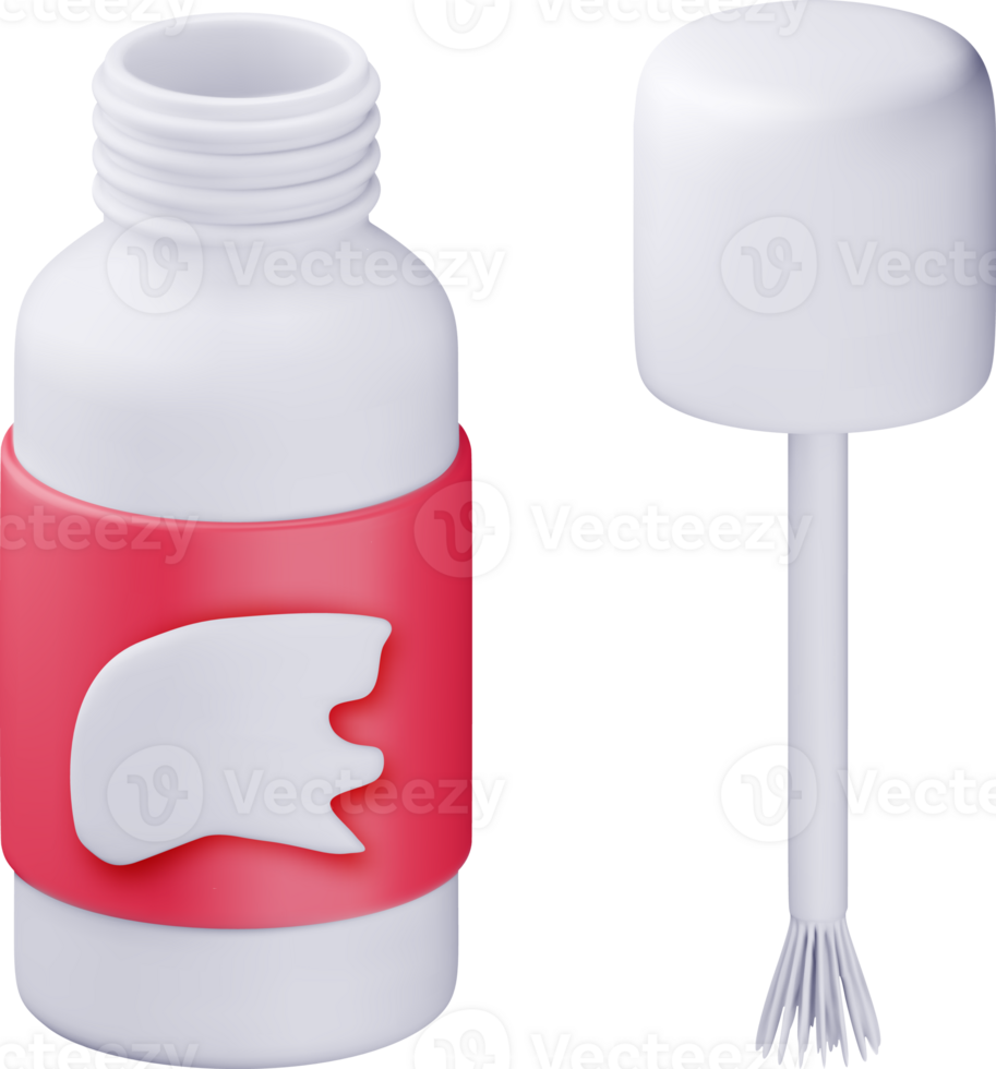 3D Plastic bottle with stationery corrector png