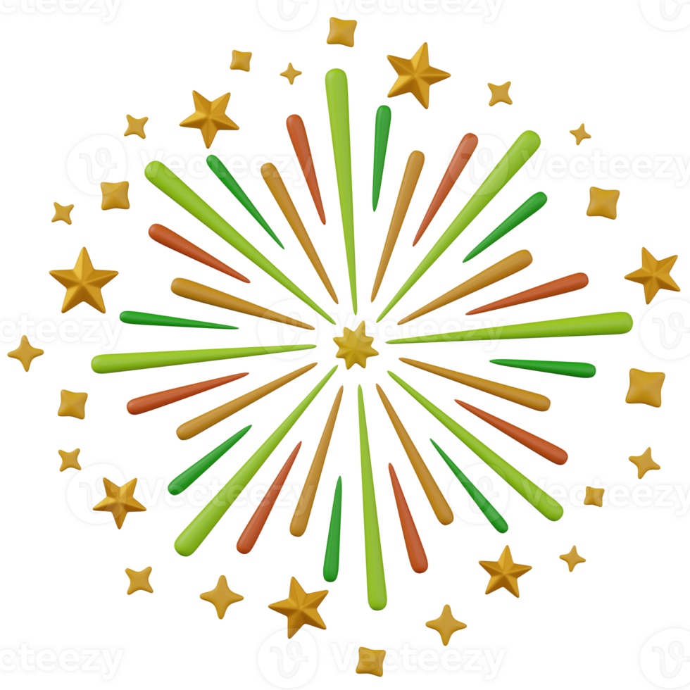 3d render firework illustration png