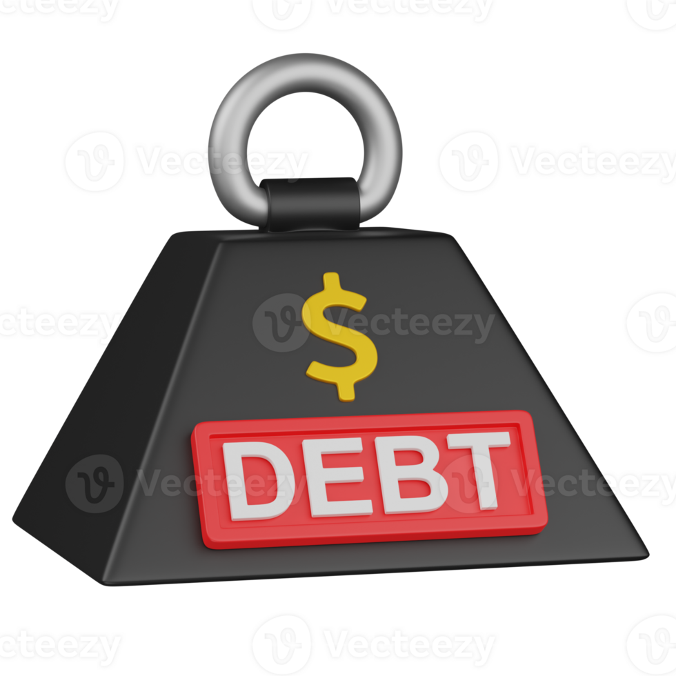 3d render DEBT WEIGHT illustration png