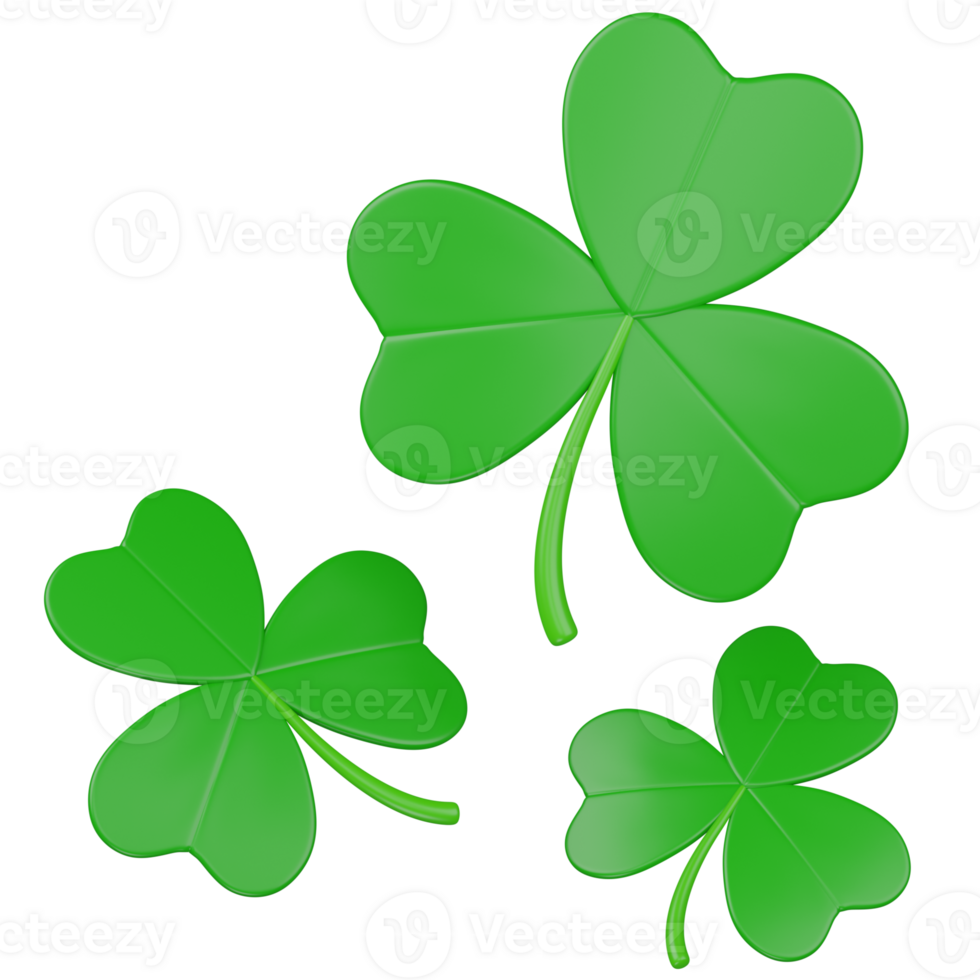 3d render shamrock PATTERN illustration png