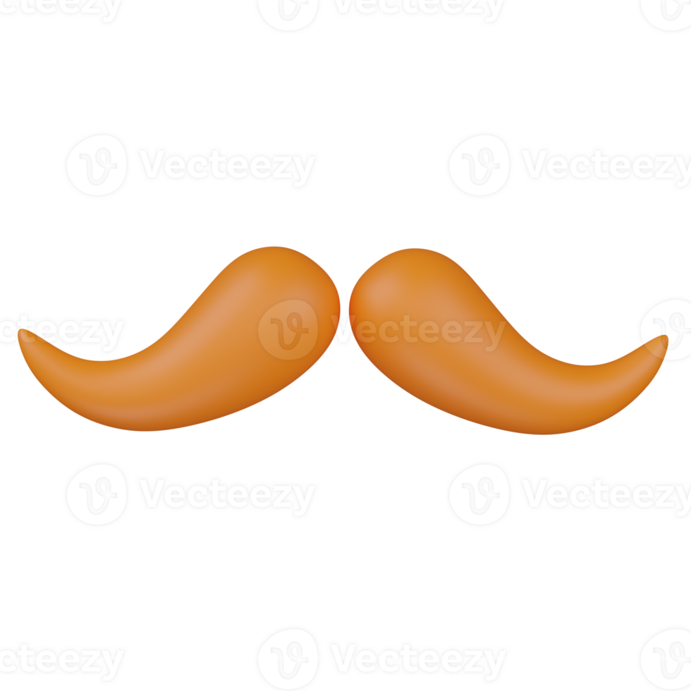 3d render Irish Mustache illustration png