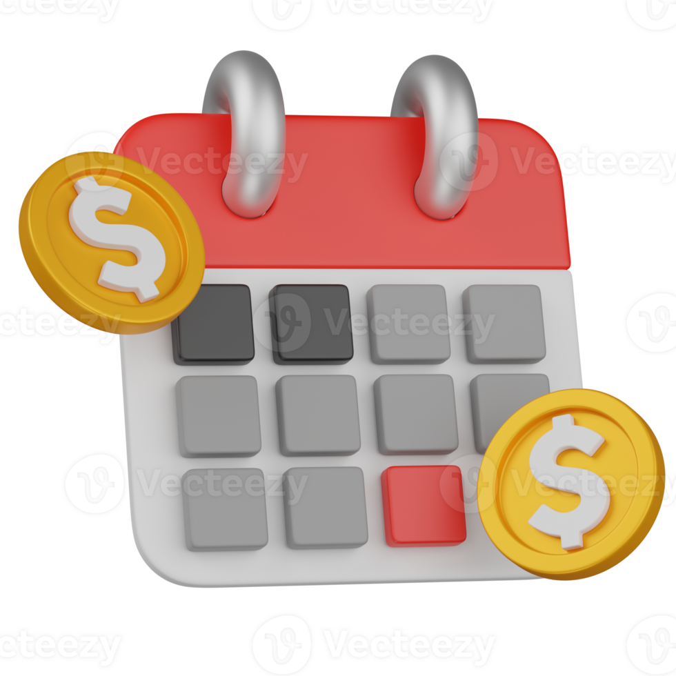 3d render Monthly Payment illustration png
