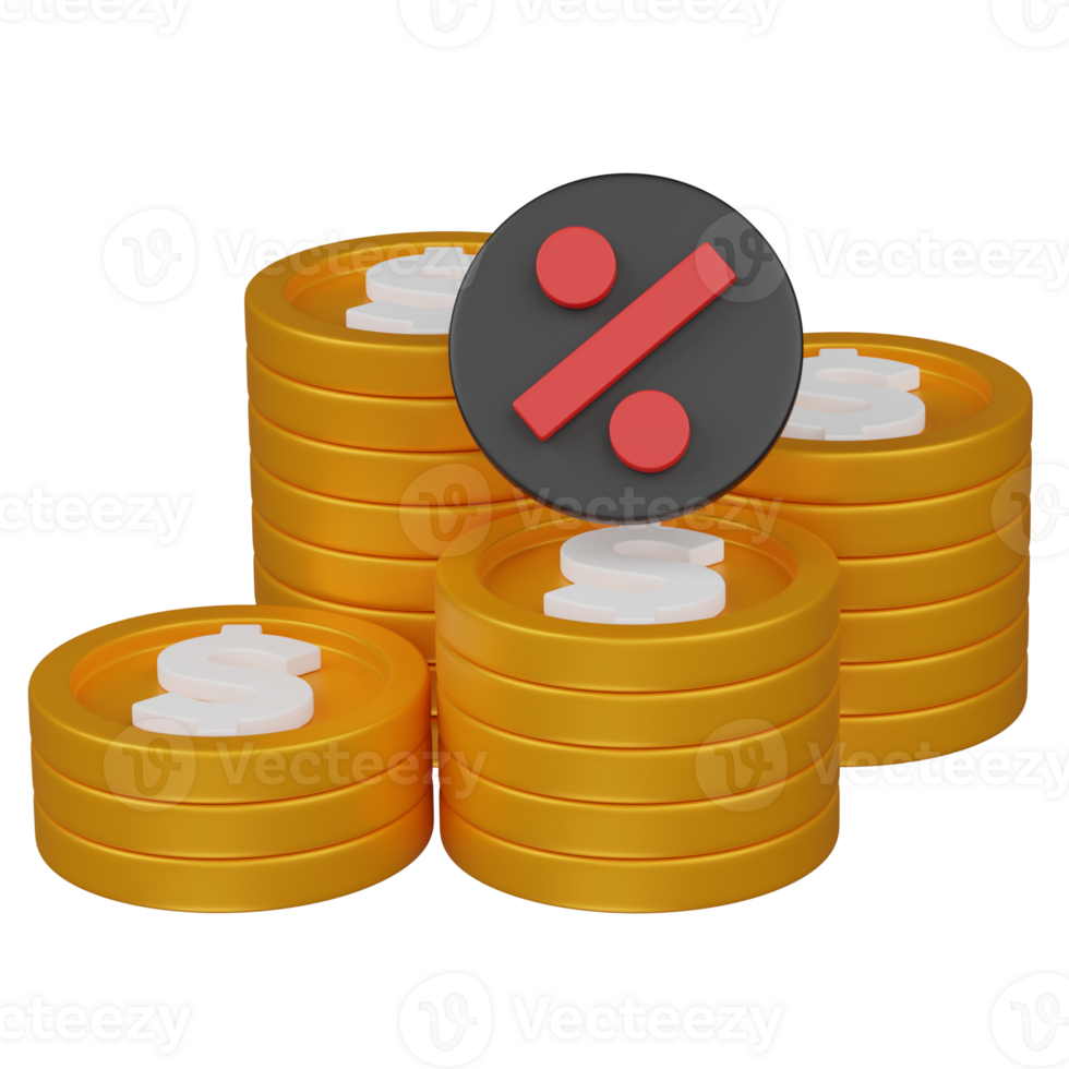 3d render Percentage illustration png
