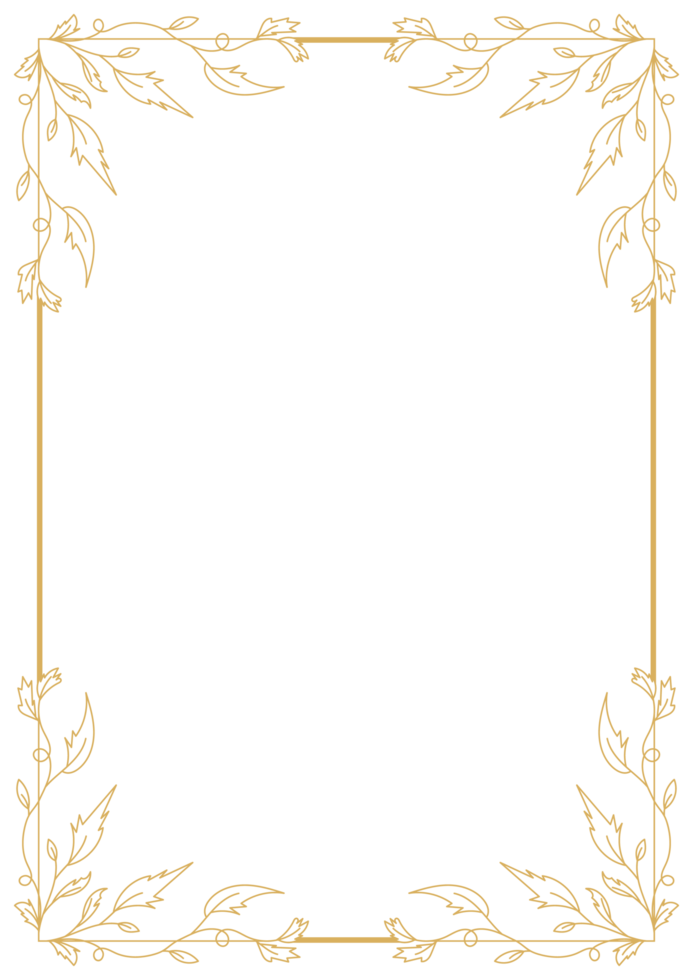 Classic Border Frame Design with Ornamental Filigree Element and Fine Details. png