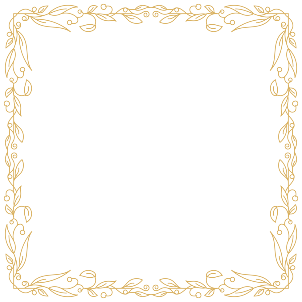 Antique Style Border Frame Design with Filigree and Ornamental Element Detailing. png