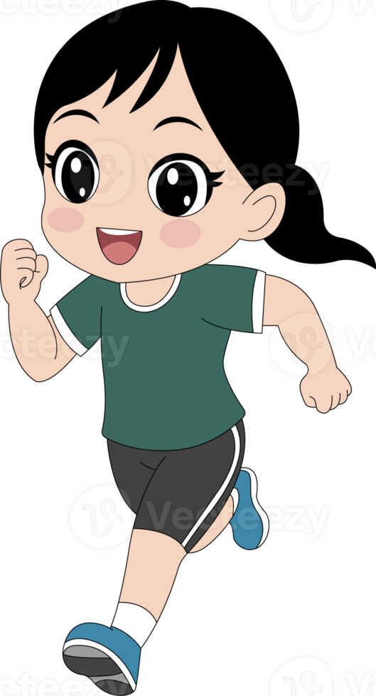 cartoon girl running clip art png