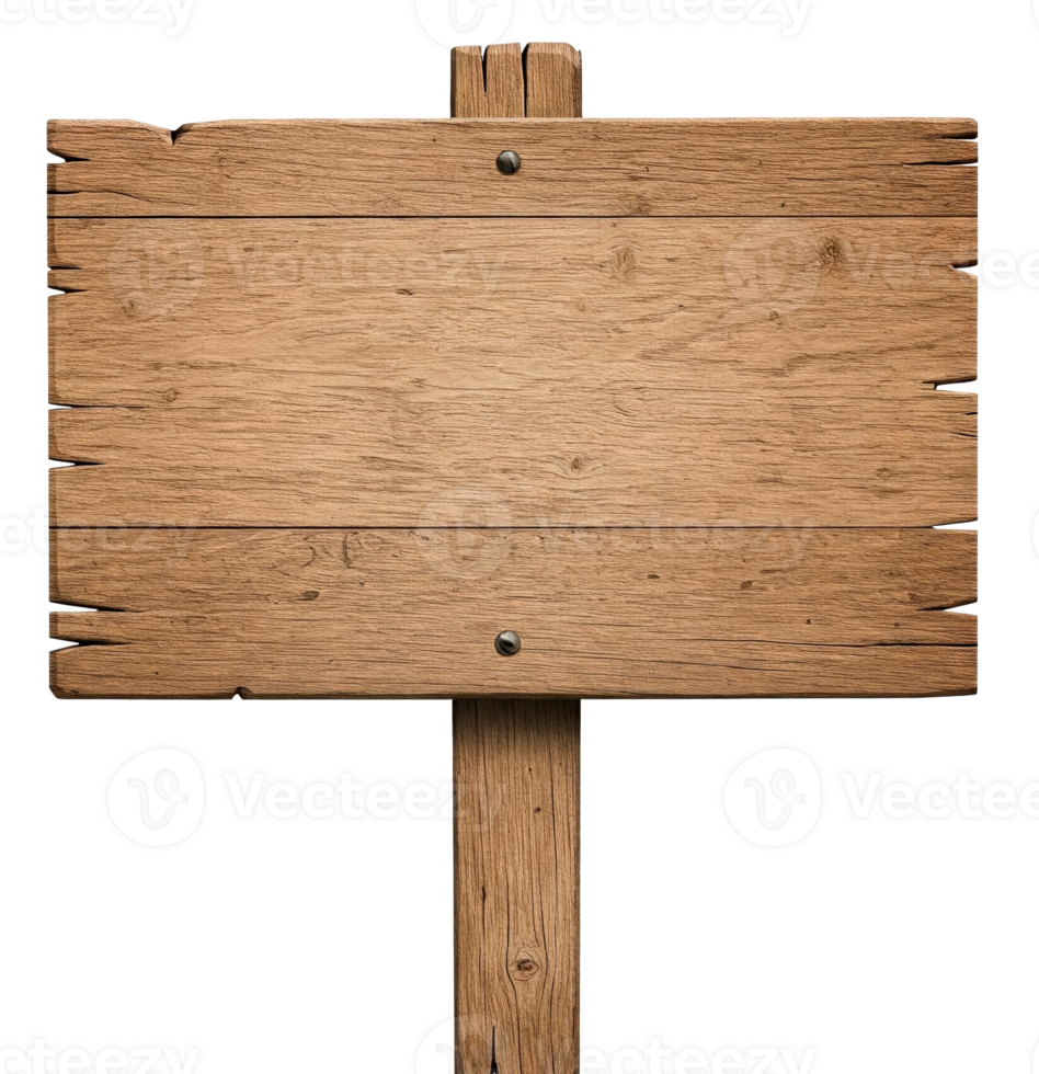 Blank wooden information signpost cut out png