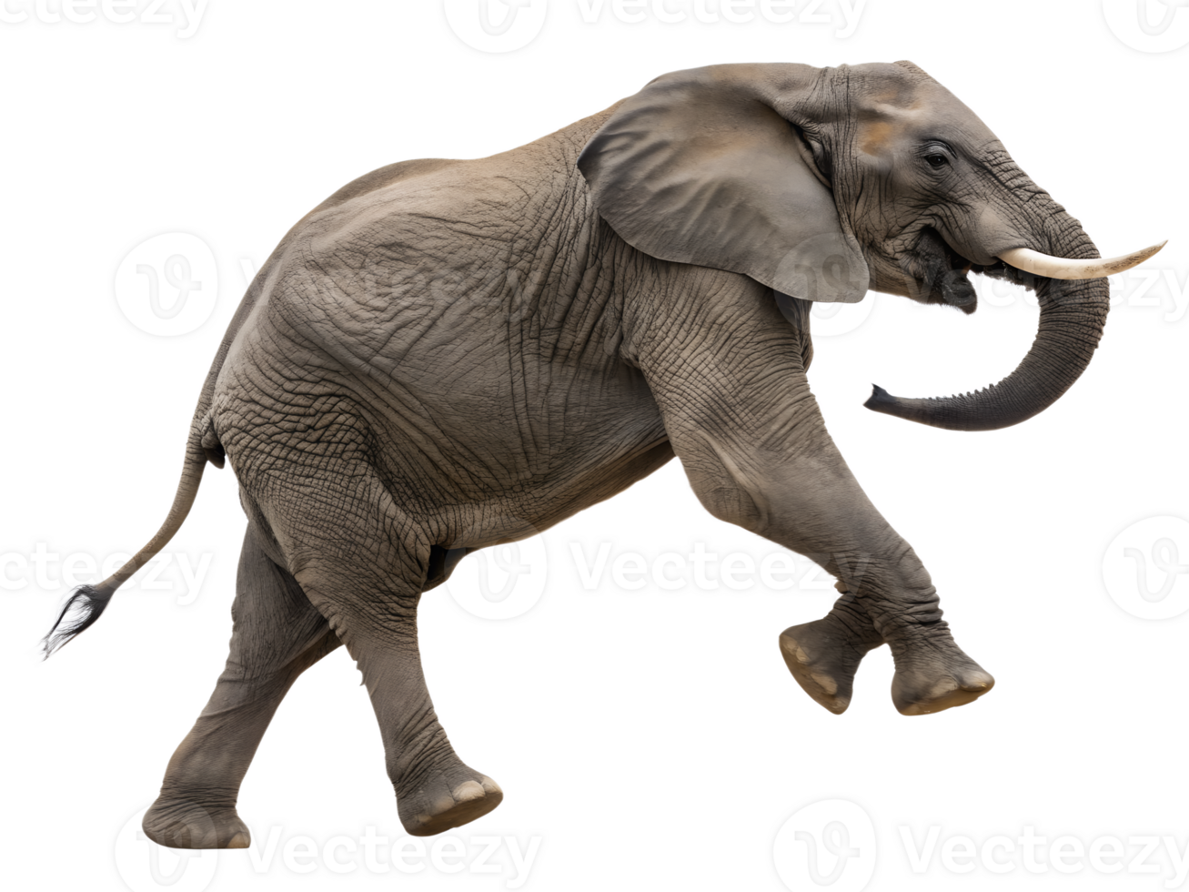 elephant is jumping, isolated on a transparent background png