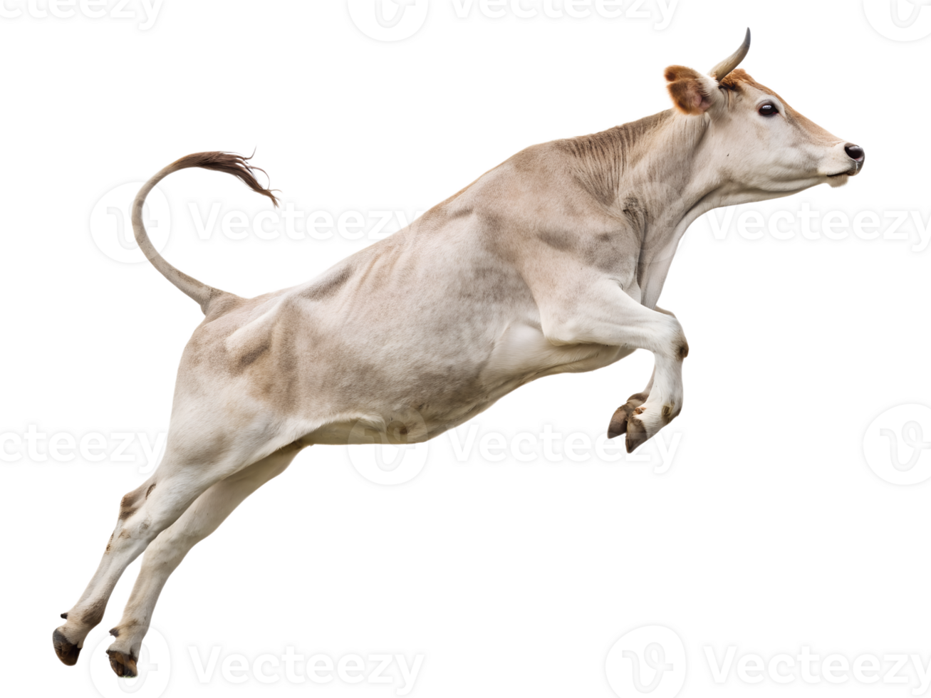 Cow is jumping, isolated on a transparent background png