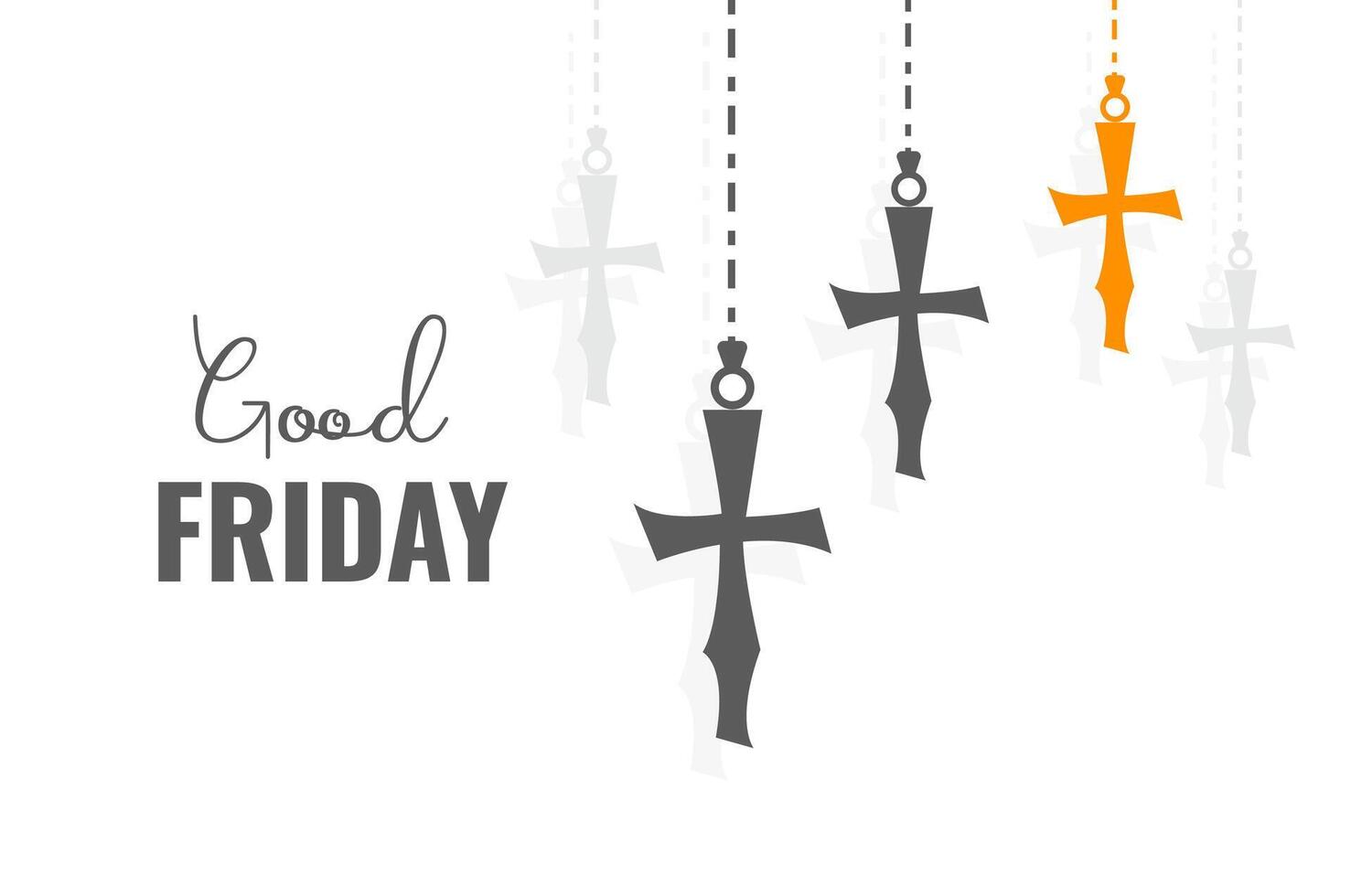 Good Friday Crosses Hanging Religious Christian Faith Symbolism vector