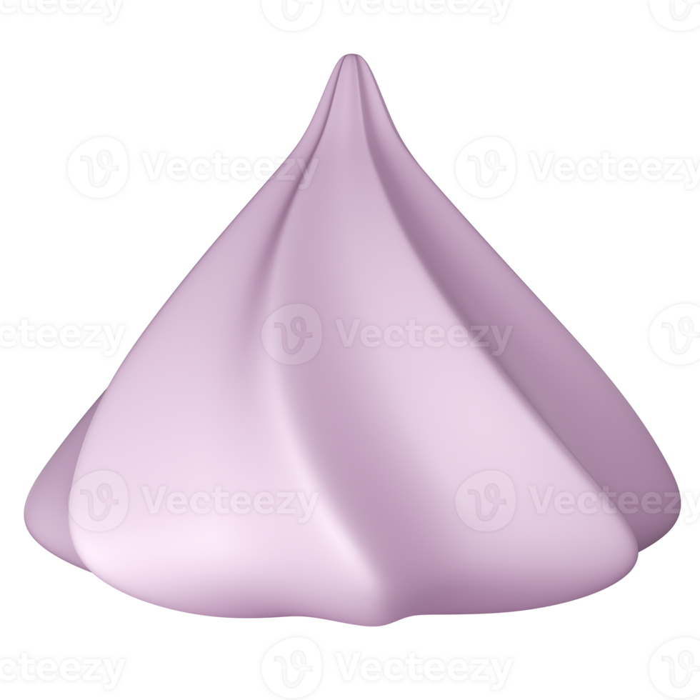 Stylized pink meringue. Isolated on transparent background png