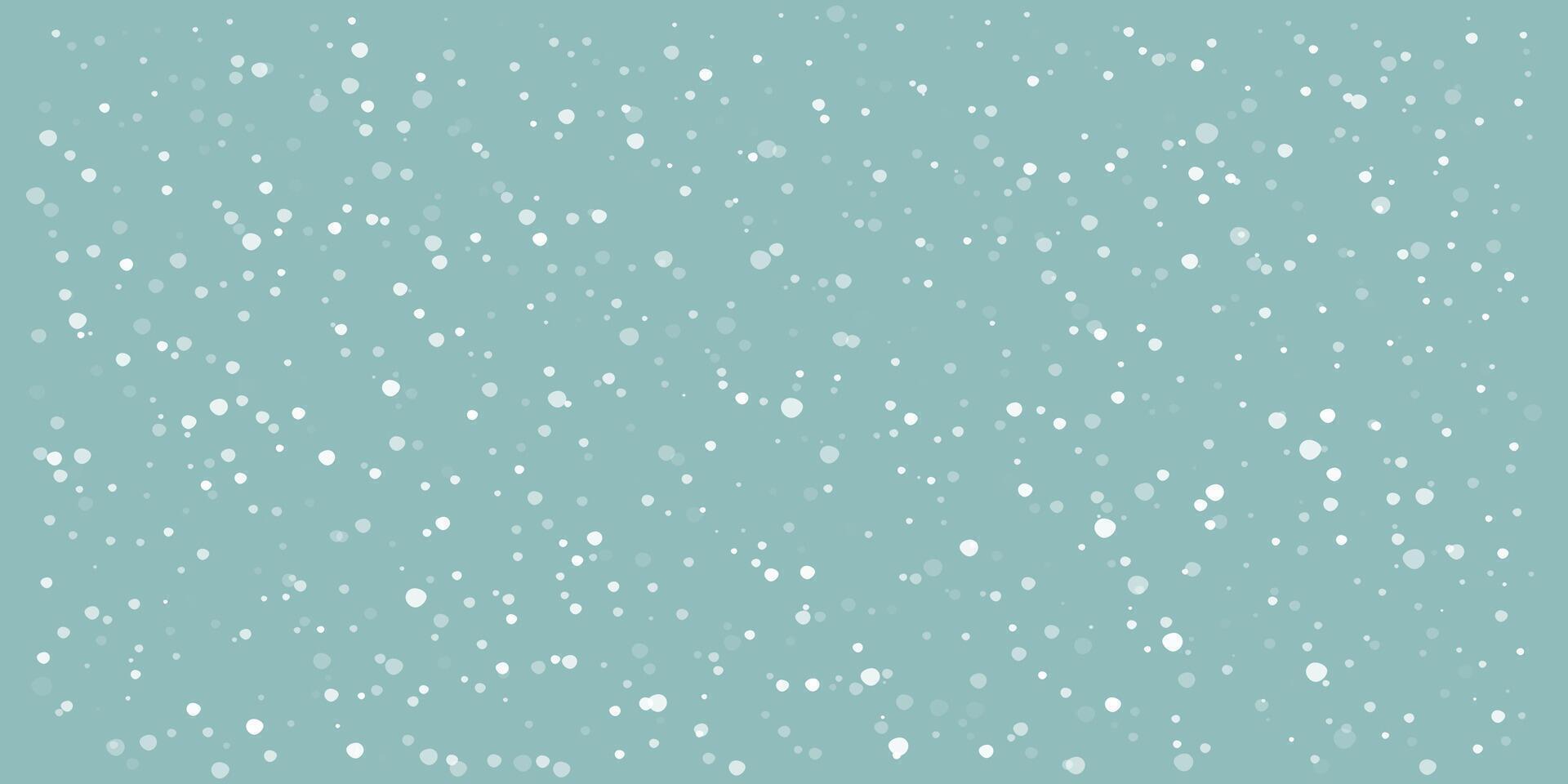 Falling Snow Winter Background Soft Teal Dots White vector