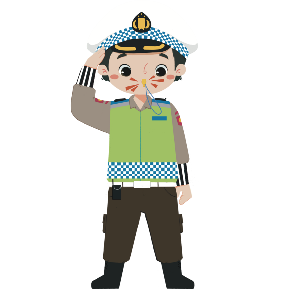 kid in traffic police is telling hurry up to left side png