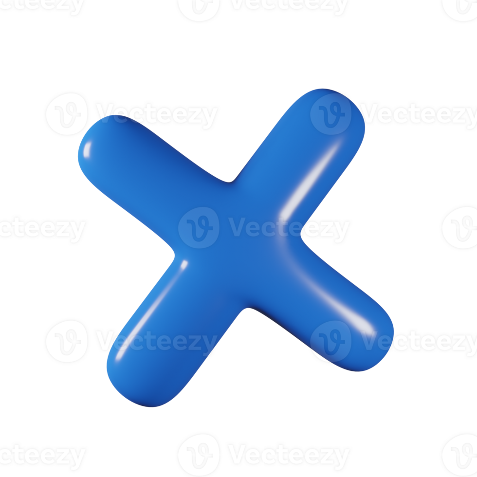 3D Glossy Blue Cross with Soft Finish png