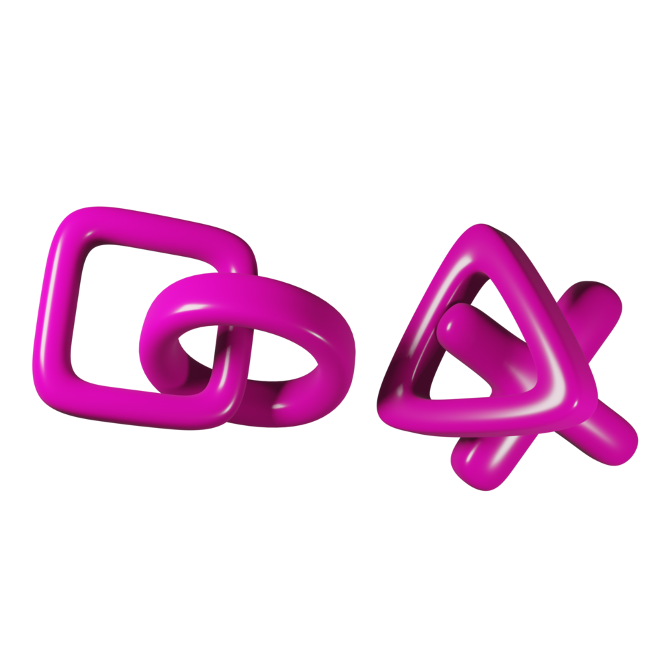 3D Glossy Intertwined Blue and Pink Shapes png