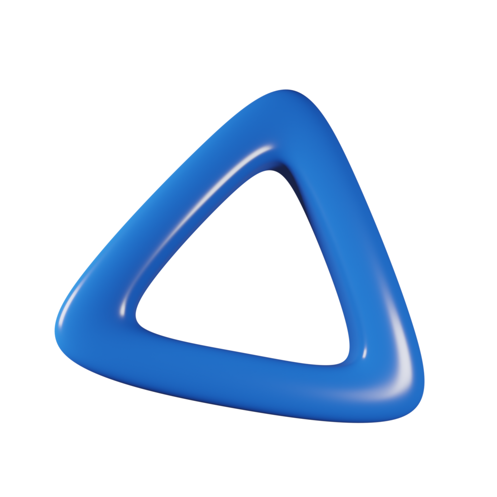 3D Glossy Blue Triangle with Open Center png