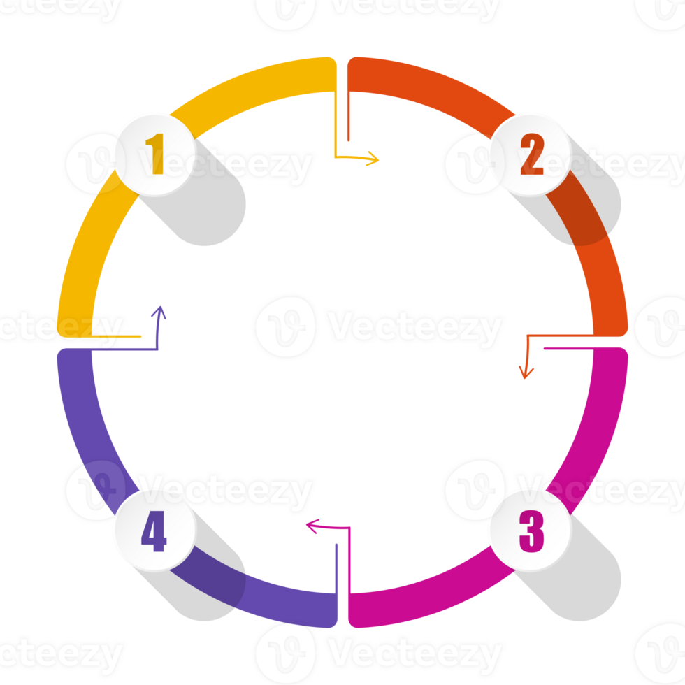 Infographic with 4 steps, and number. png
