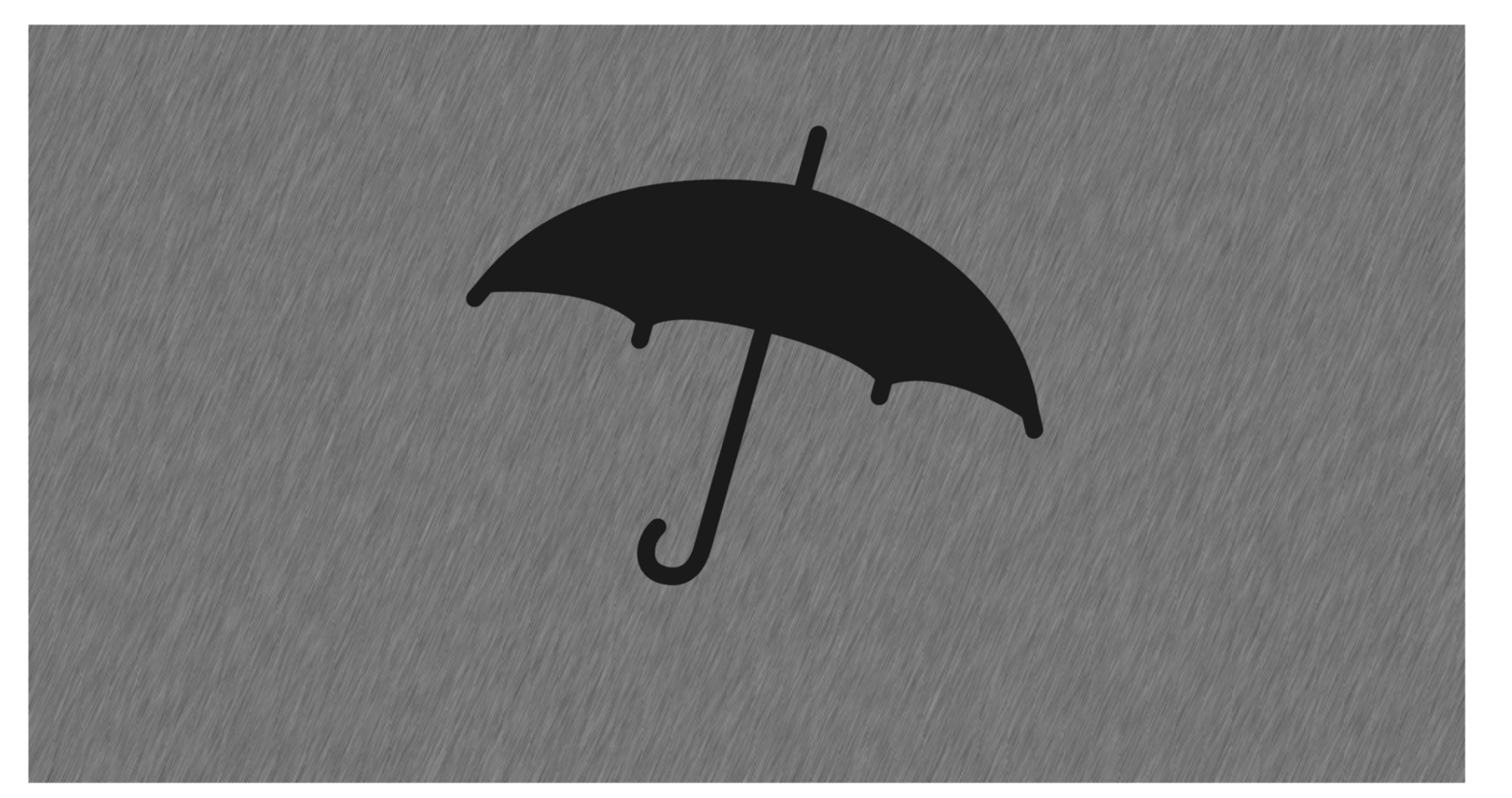 A black umbrella stands against a textured gray background, resembling a rainy atmosphere. The design is minimal yet expressive, symbolizing protection and solitude amidst the rain. png