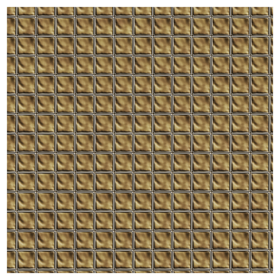 The image displays a seamless pattern of square, padded leather tiles in a golden-brown hue with a slightly reflective surface and black borders. The texture appears luxurious and quilted. png