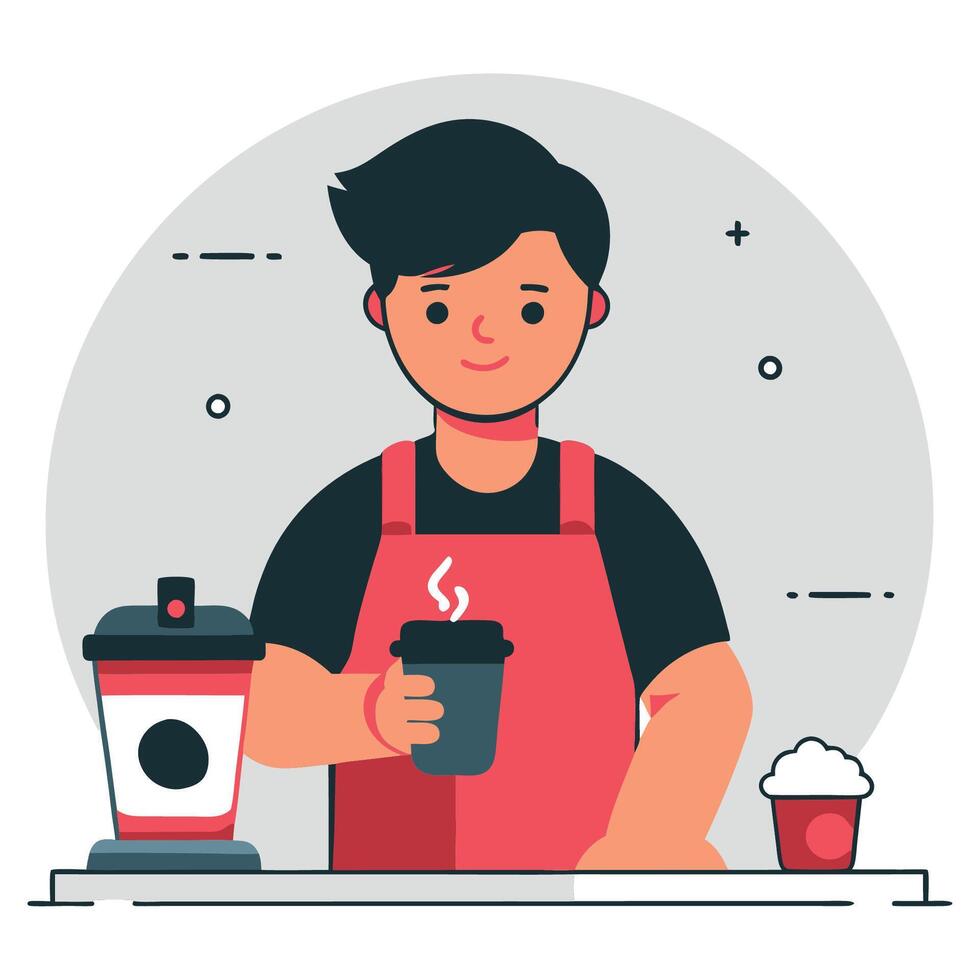 Person Enjoying a Fresh Coffee and Newspaper while Relaxing in a Cozy Chair vector