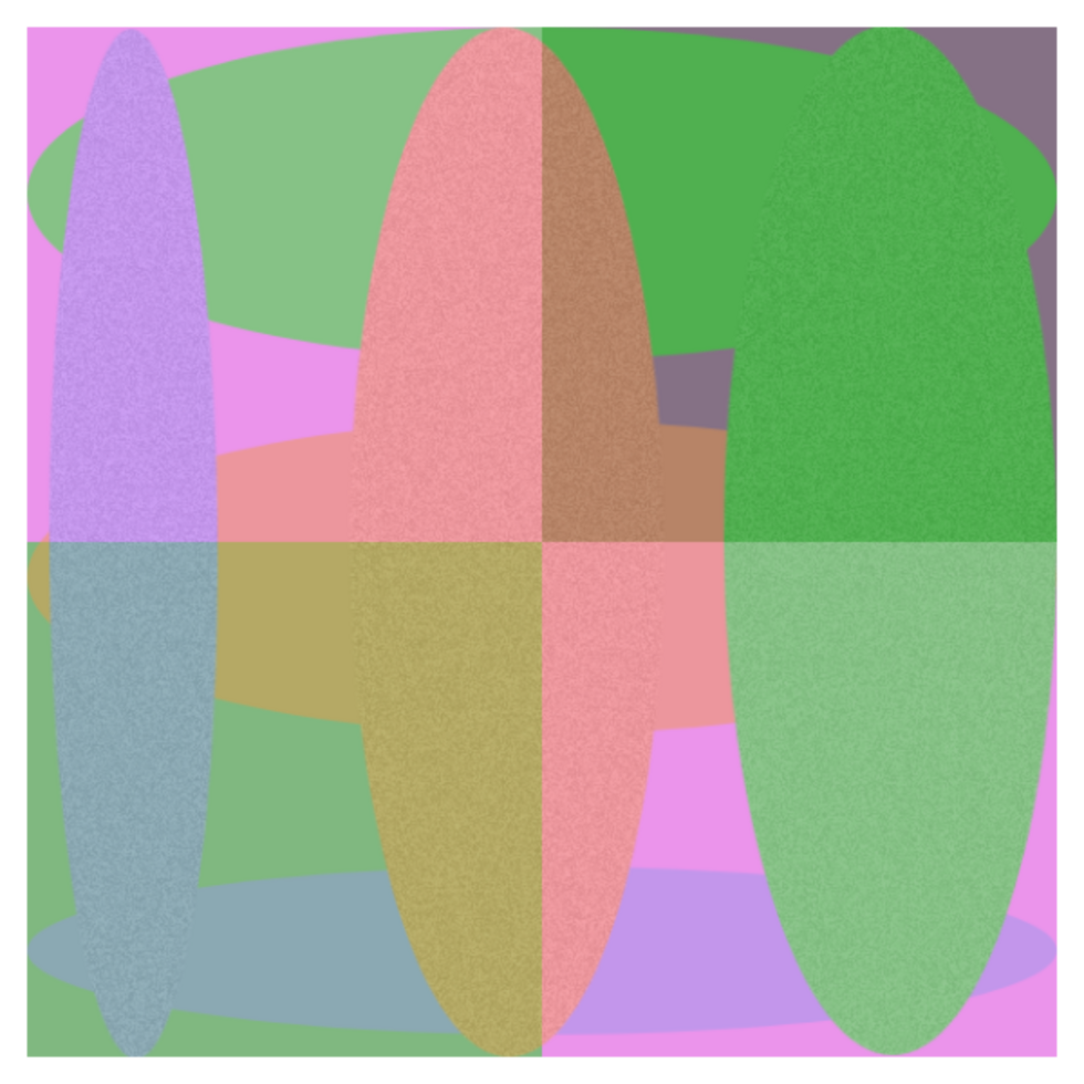A colorful abstract pattern featuring overlapping ovals in green, pink, purple, and blue on a textured background. The modern artistic design is ideal for textiles, wallpapers, and digital art. png