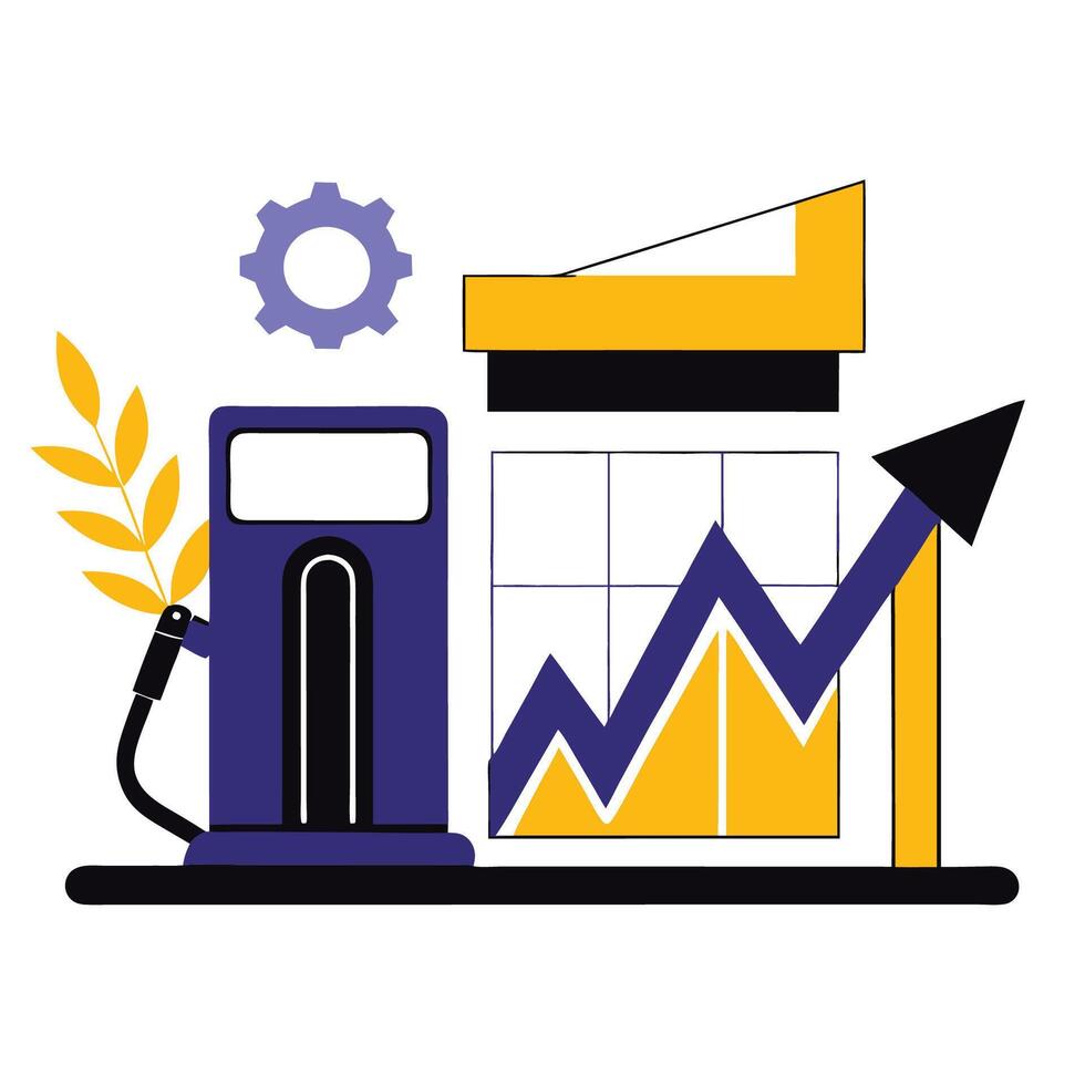 Visualizing the Impact of Soaring Gasoline Prices An Inflationary Illustration vector