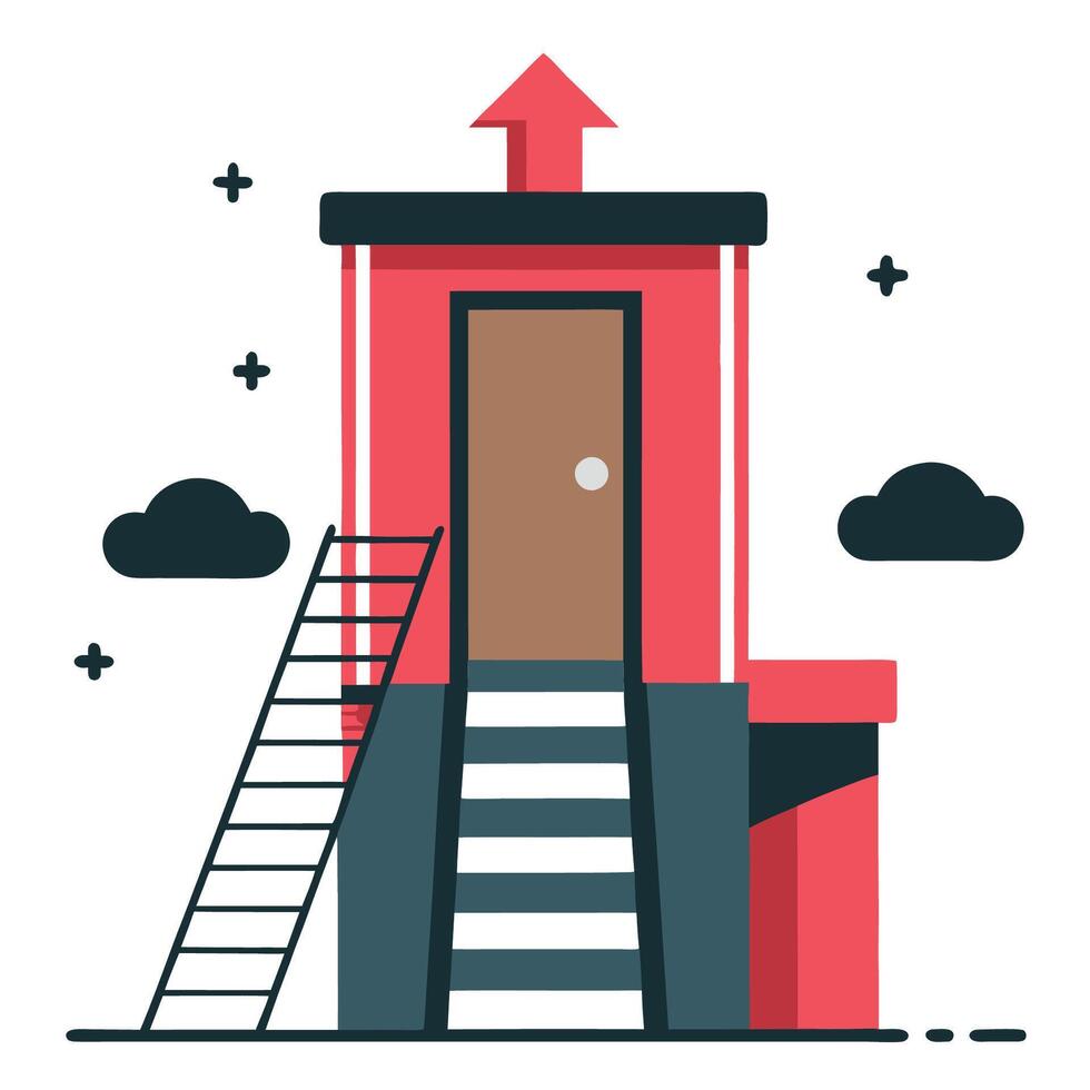 Visualizing Concept of Progress and Upward Growth in a Conceptual Illustration vector