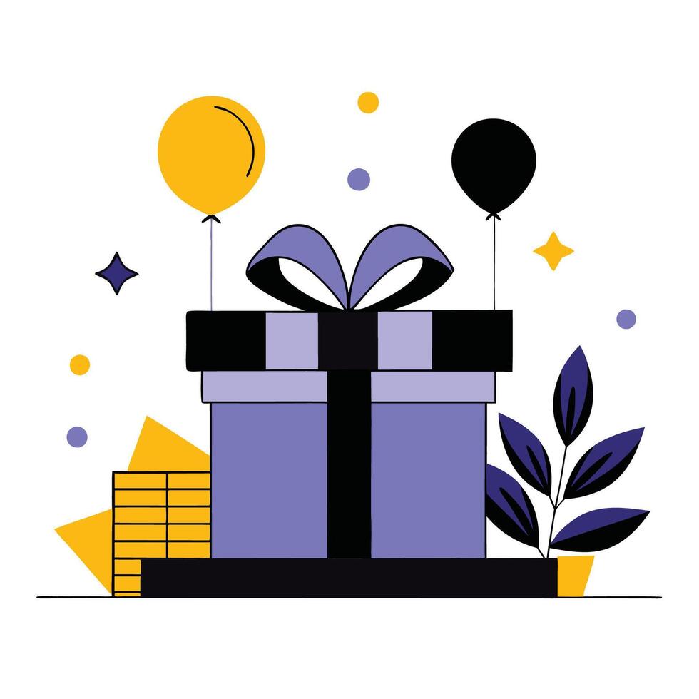 Festive Concept Illustration of Various Gift Boxes and Ribbons vector
