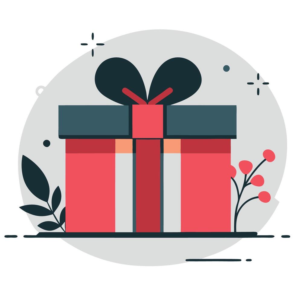 Conceptual Illustration of a Thoughtful Gift Exchange vector