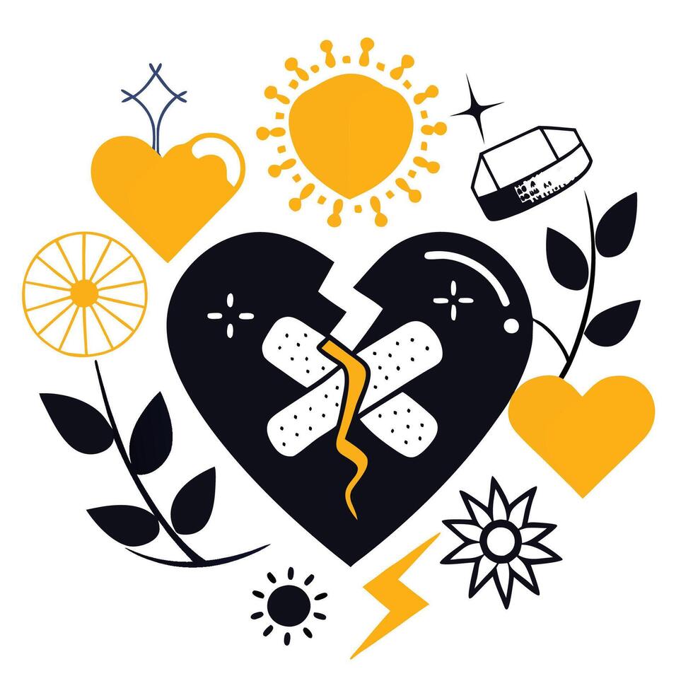Healing a Broken Heart Mending the Emotional Wounds vector