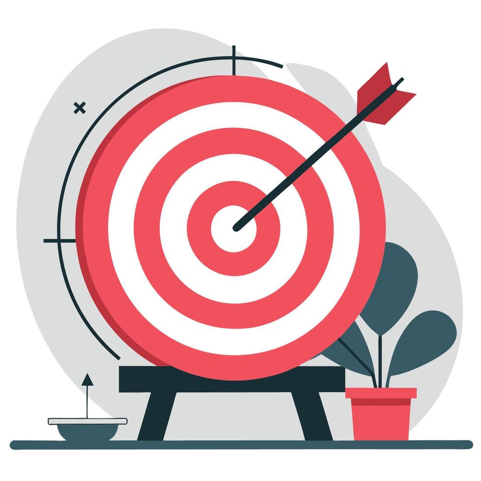 Illustrated Concept Depicting the Power of Setting and Achieving Goals vector