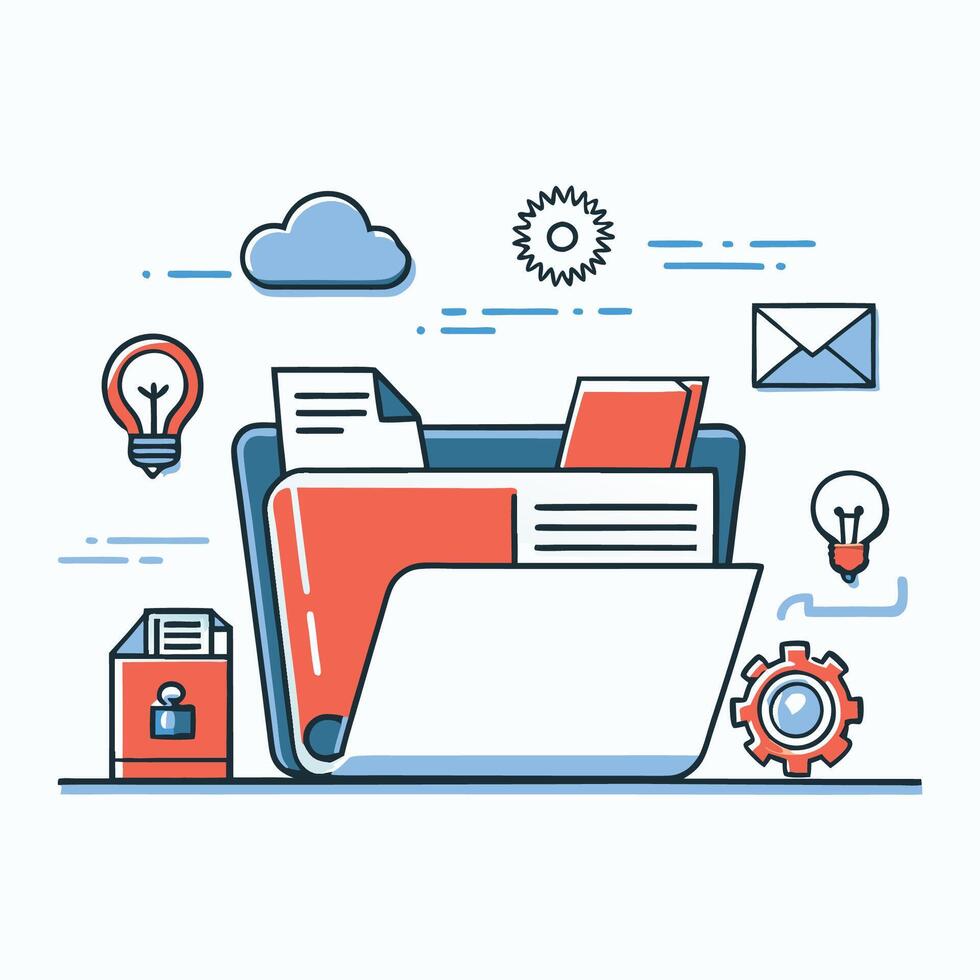 Visual Representation of Folder Concept in a Digital Workspace vector