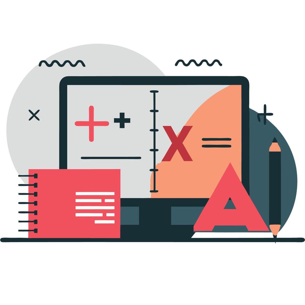 Formula Concept Illustrated with Mathematical Equations and Visuals vector