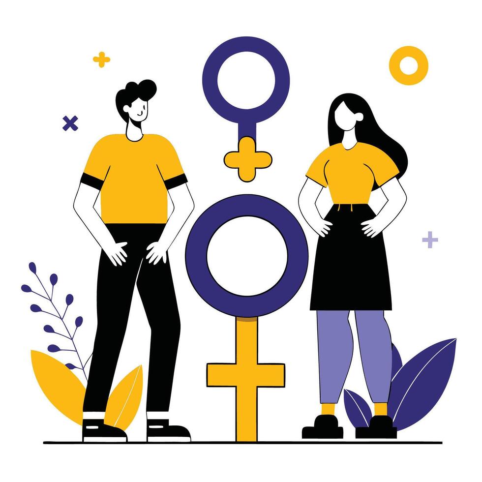 Gender Identity Concept and Inclusivity in Society vector