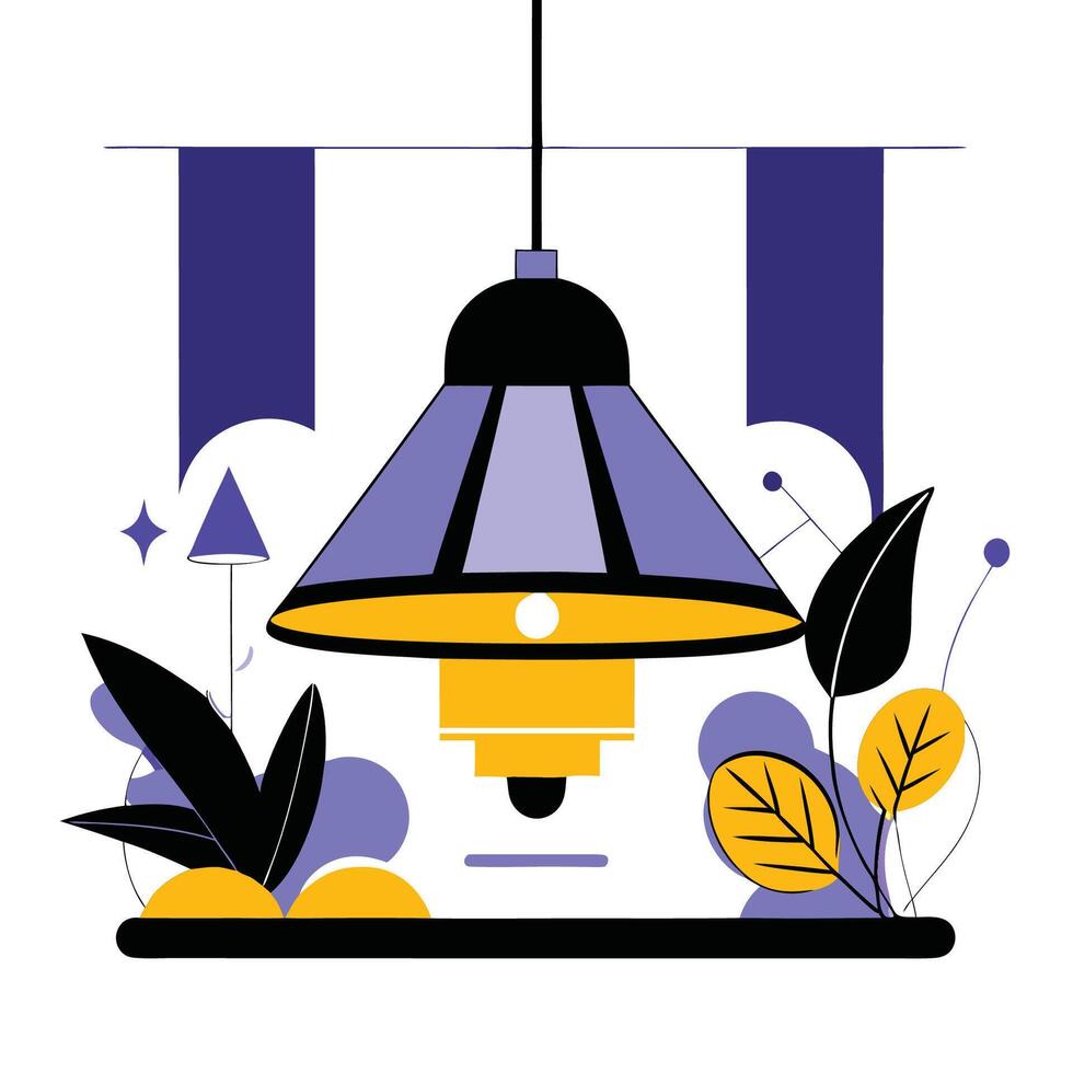 Modern Hanging Lamp Design Concept for Room Lighting vector