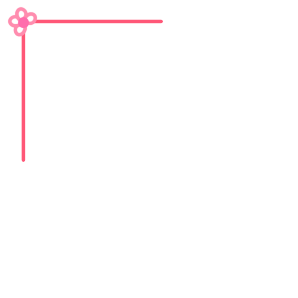 A pink corner frame with a flower png