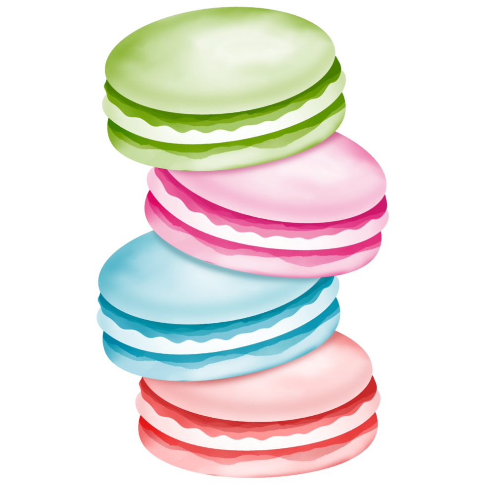 A stack of colorful macarons png