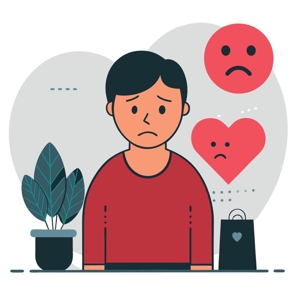 Person Feeling Apologetic with a Regretful Expression vector