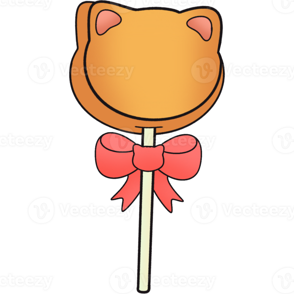 Cat bow lollipop png