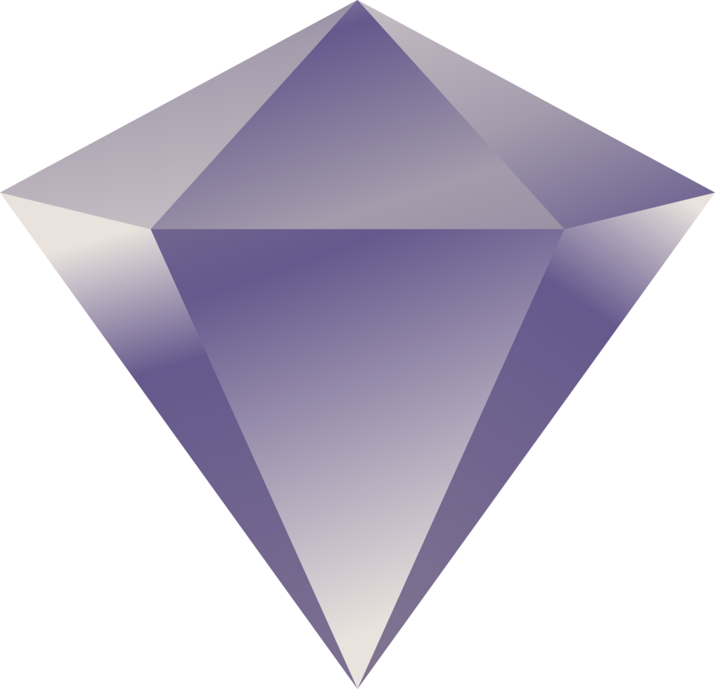 Diamond gem Geometric Abstract 3D Shapes Icons Set Silver Metallic color png