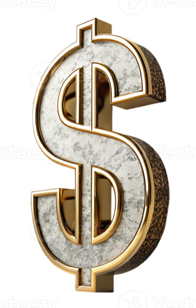 dollar sign gold silver metal png