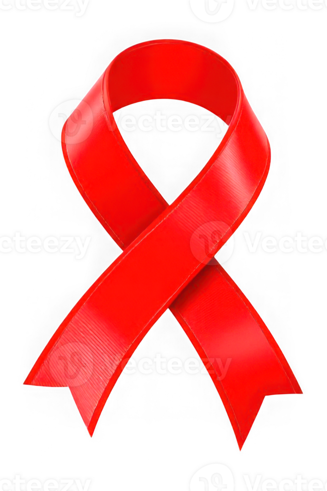 Red Ribbon 3D Render for World AIDS Day Symbol png