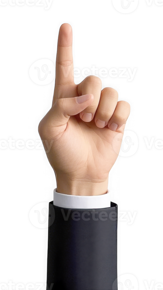 Hand Pointing Upward Gesture for Business Presentation png