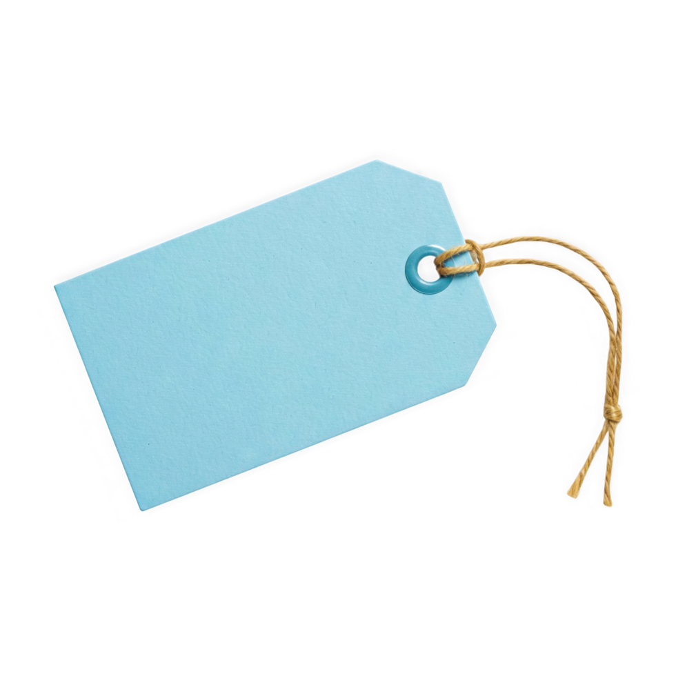 Light Blue Price Tag with Jute String png