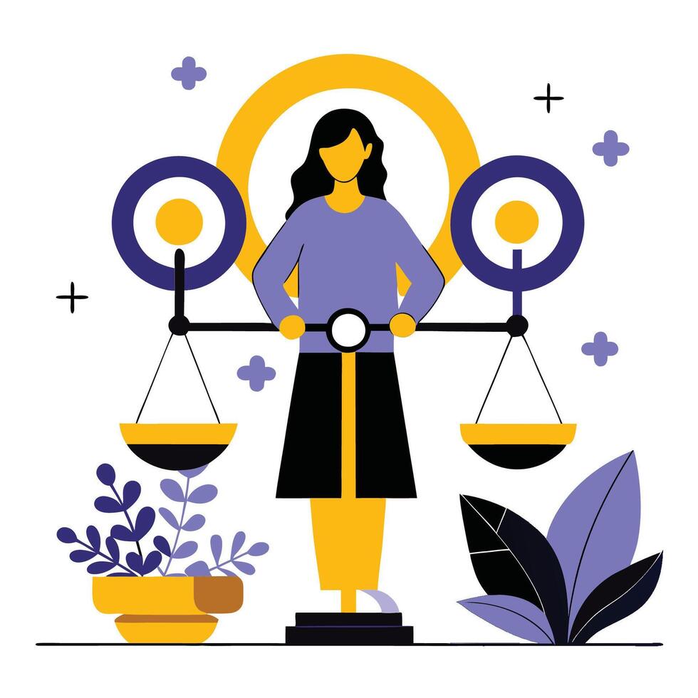 Empowered Women Embracing Feminism as a Concept of Equality and Empowerment vector