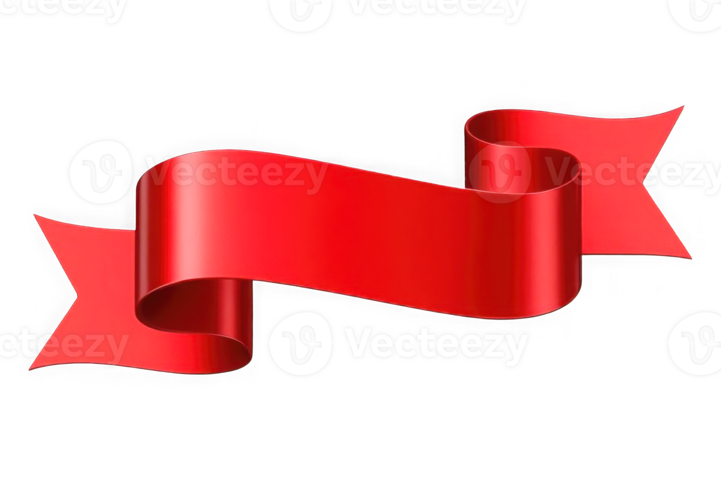 Wavy Curved 3D Red Ribbon Banner png