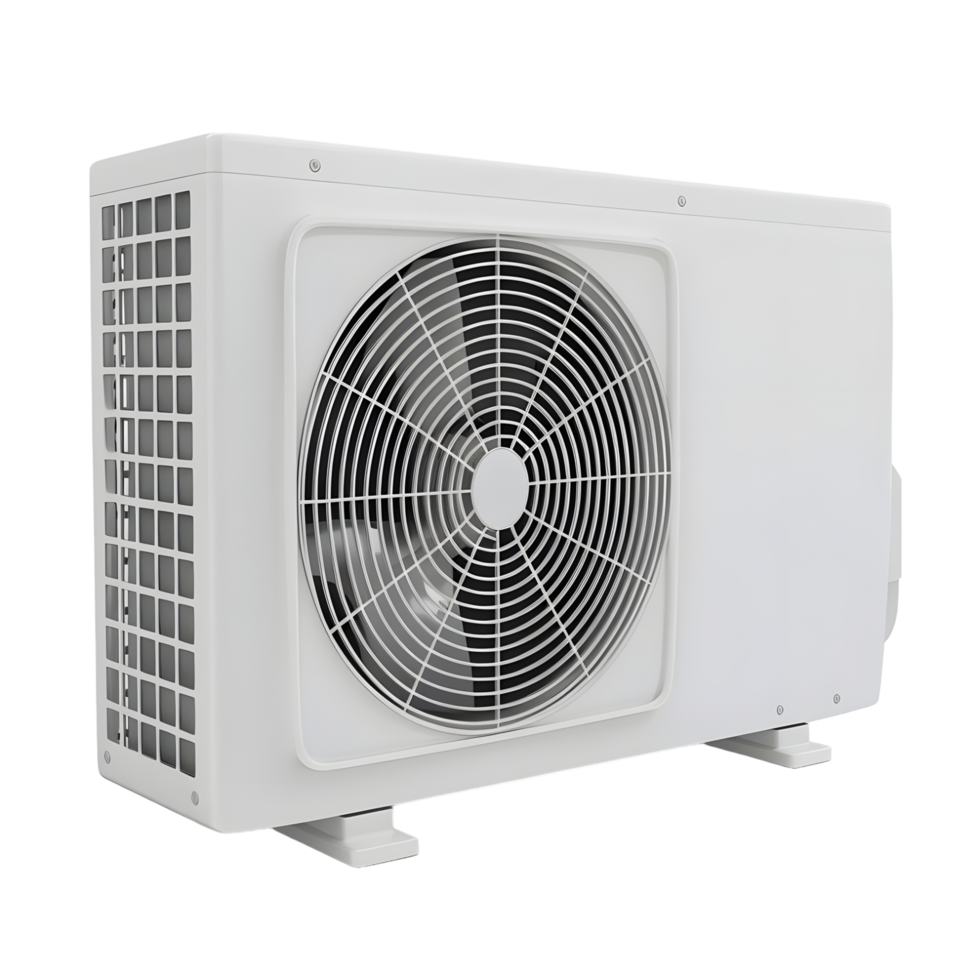 Modern white air conditioner unit exterior design 3d on transparent background png