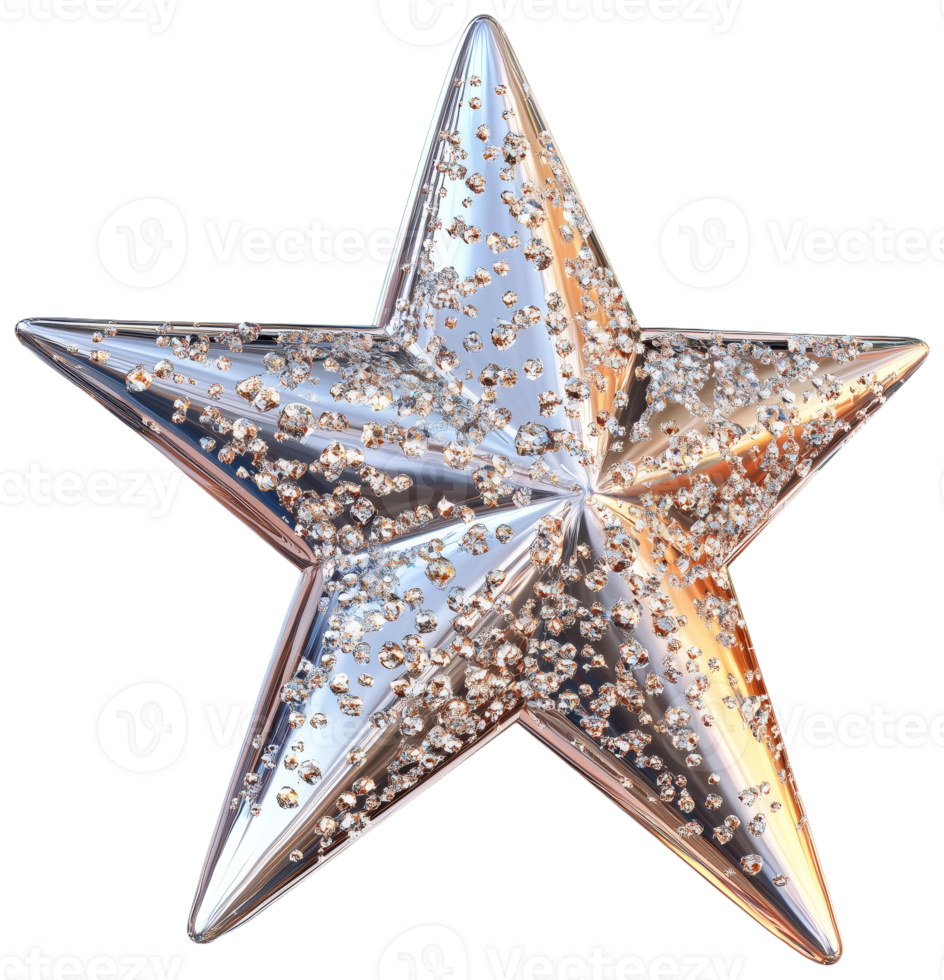 Shiny Star with Glittering Gems and Radiant Shine png
